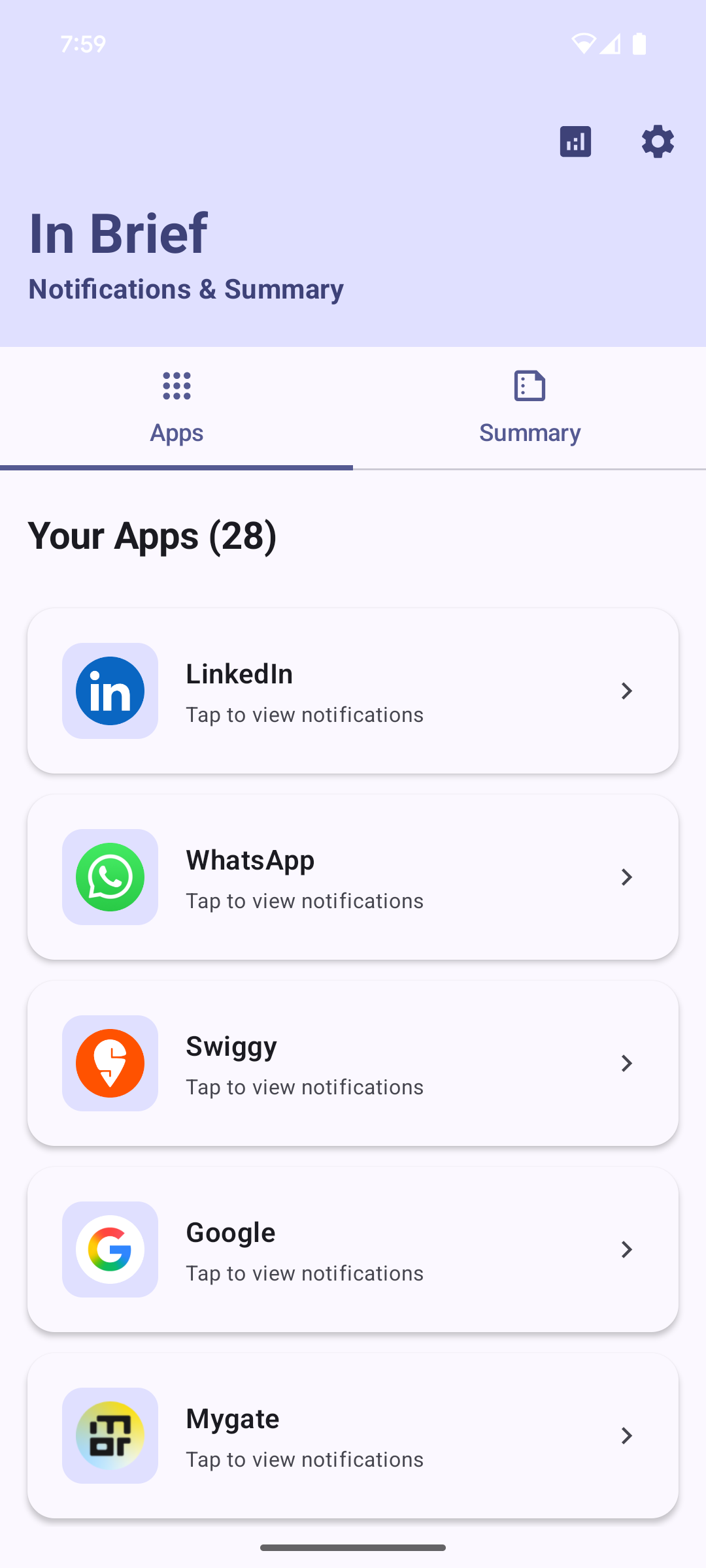 InBrief app screenshot 1